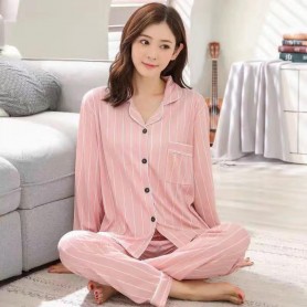 18401-1 Cotton Pajamas Long Sleeve Long pants