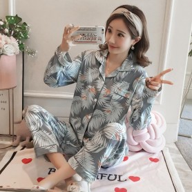 18401-1 Cotton Pajamas Long Sleeve Long pants